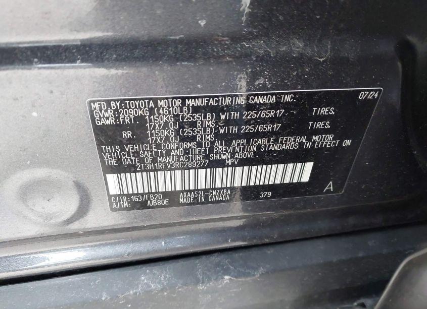 Photo 9 of 2024 Toyota Rav4 LE (VIN 2T3H1RFV3RC289277)