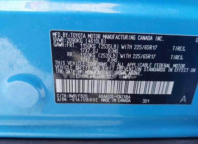 Photo 9 of 2020 Toyota Rav4 LE (VIN 2T3H1RFV4LC050232)