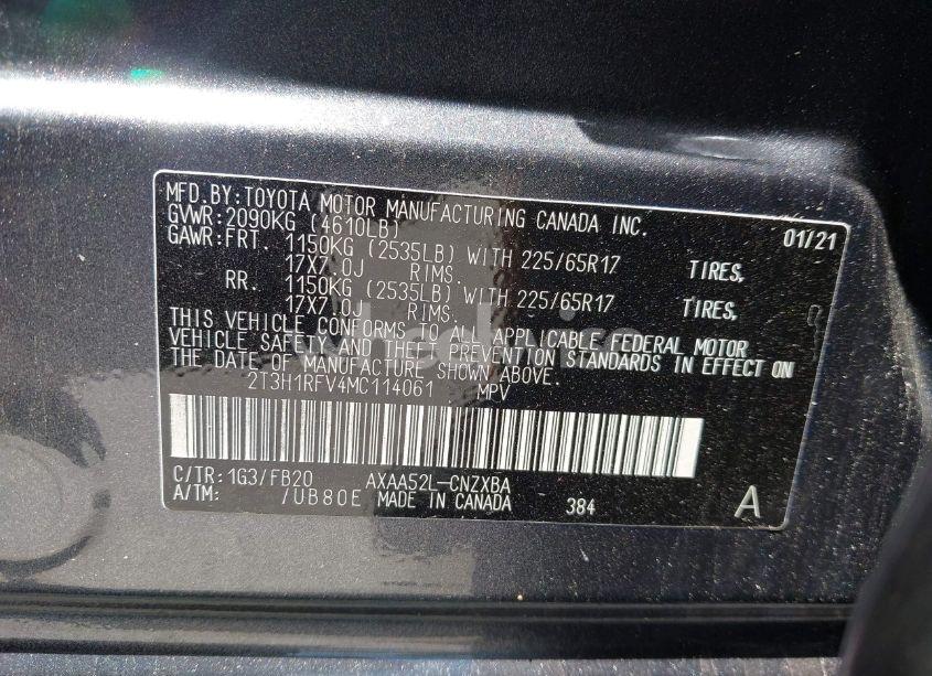 Photo 9 of 2021 Toyota Rav4 LE (VIN 2T3H1RFV4MC114061)