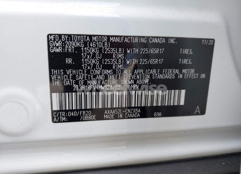 Photo 9 of 2021 Toyota Rav4 LE (VIN 2T3H1RFV4MW121798)