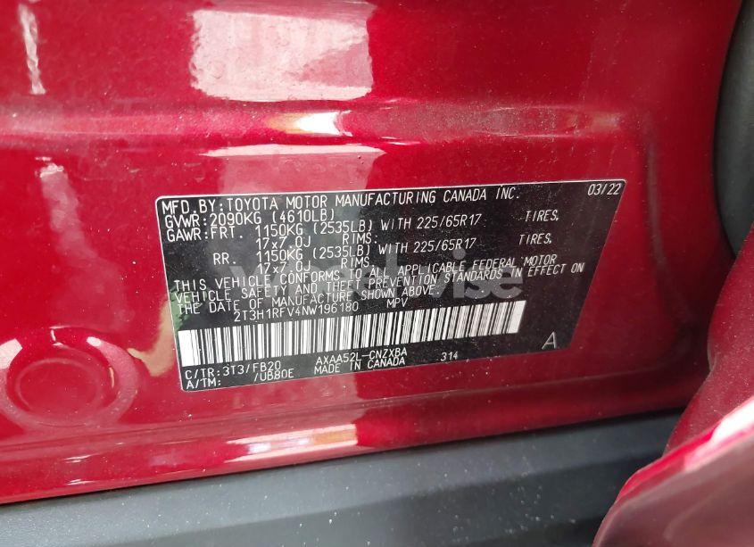 Photo 9 of 2022 Toyota Rav4 LE (VIN 2T3H1RFV4NW196180)