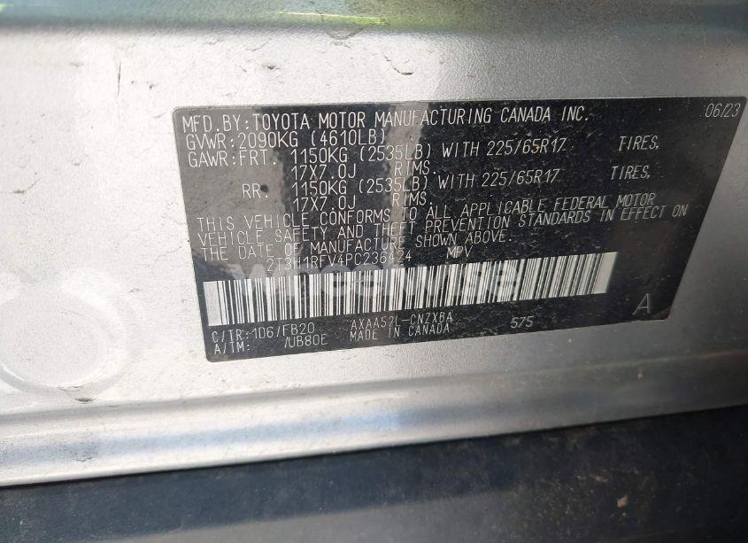 Photo 9 of 2023 Toyota Rav4 LE (VIN 2T3H1RFV4PC236424)