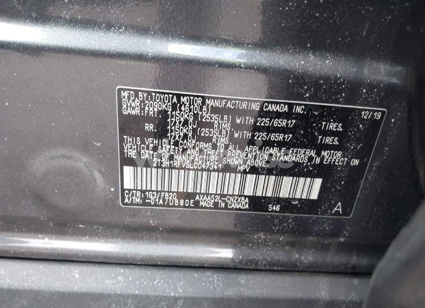 Photo 9 of 2020 Toyota Rav4 LE (VIN 2T3H1RFV5LC047341)