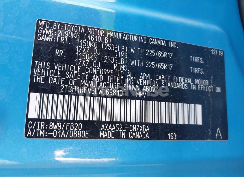 Photo 9 of 2020 Toyota Rav4 LE (VIN 2T3H1RFV5LW069810)