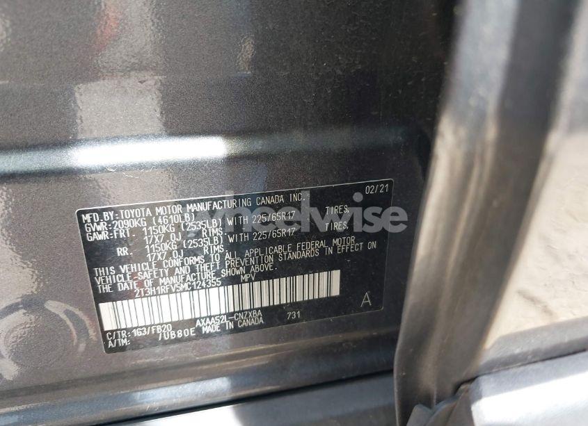 Photo 9 of 2021 Toyota Rav4 LE (VIN 2T3H1RFV5MC124355)