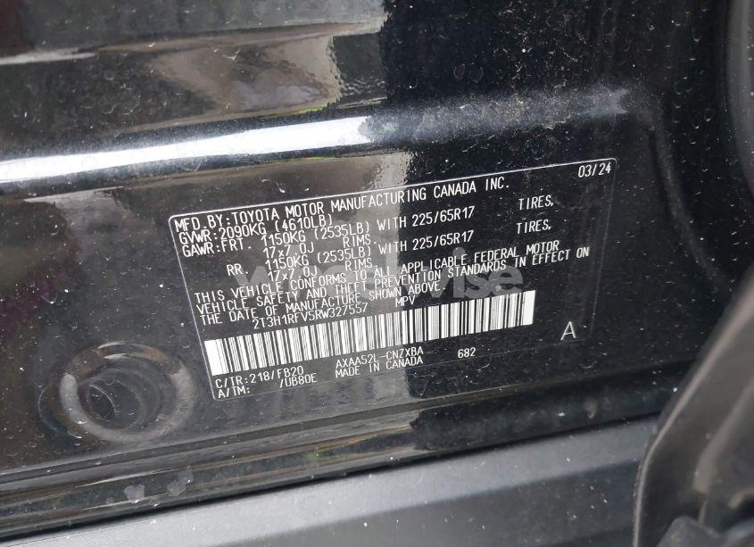 Photo 9 of 2024 Toyota Rav4 LE (VIN 2T3H1RFV5RW327557)