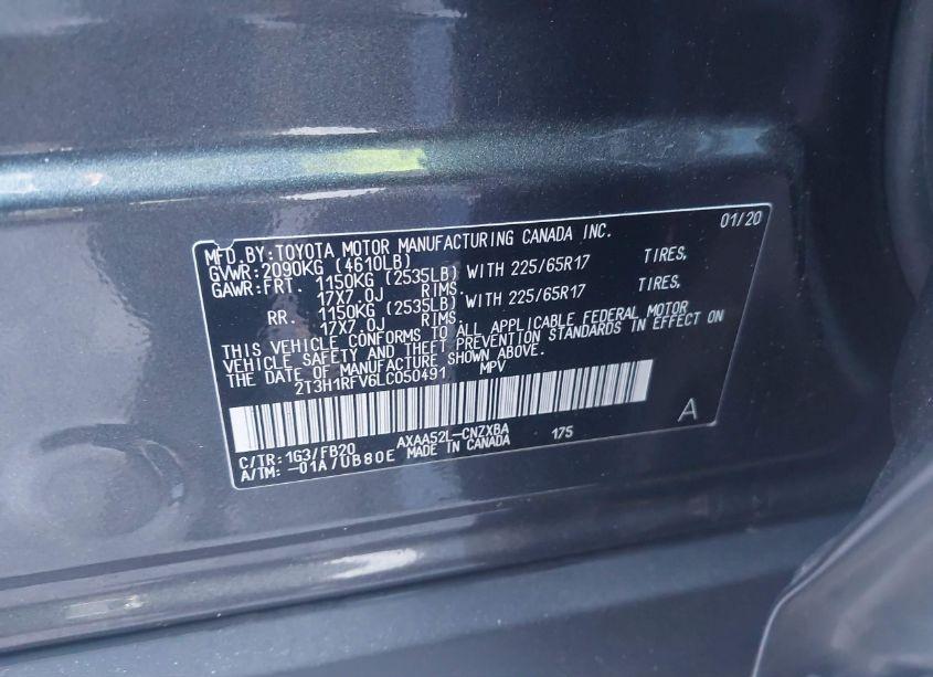 Photo 9 of 2020 Toyota Rav4 LE (VIN 2T3H1RFV6LC050491)