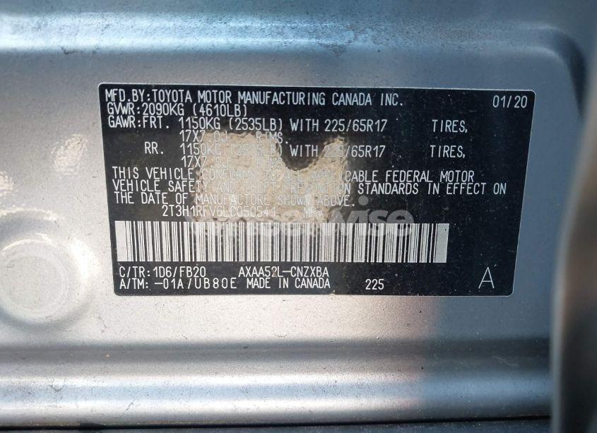 Photo 9 of 2020 Toyota Rav4 LE (VIN 2T3H1RFV6LC050541)