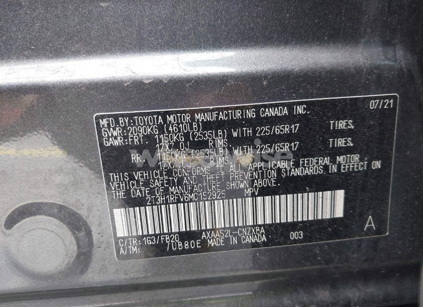 Photo 9 of 2021 Toyota Rav4 LE (VIN 2T3H1RFV6MC152925)