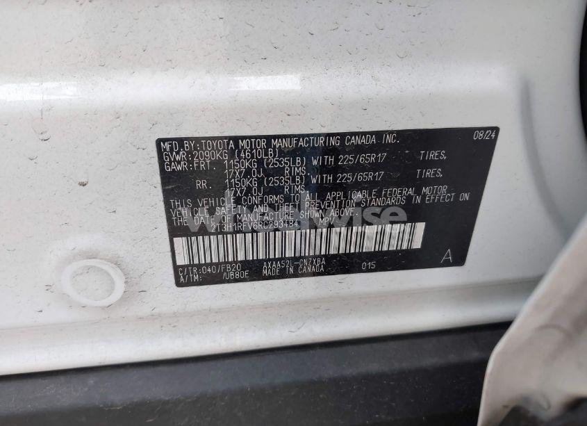 Photo 9 of 2024 Toyota Rav4 LE (VIN 2T3H1RFV6RC293484)