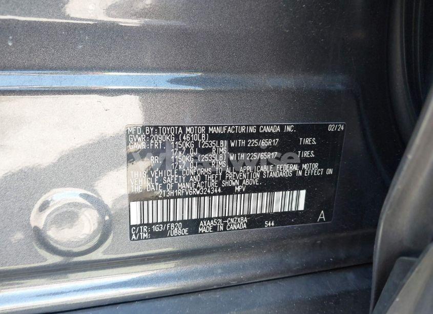 Photo 9 of 2024 Toyota Rav4 LE (VIN 2T3H1RFV6RW324344)