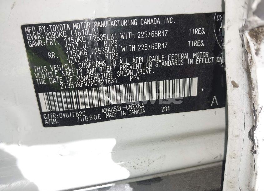 Photo 9 of 2021 Toyota Rav4 LE (VIN 2T3H1RFV7MC121831)