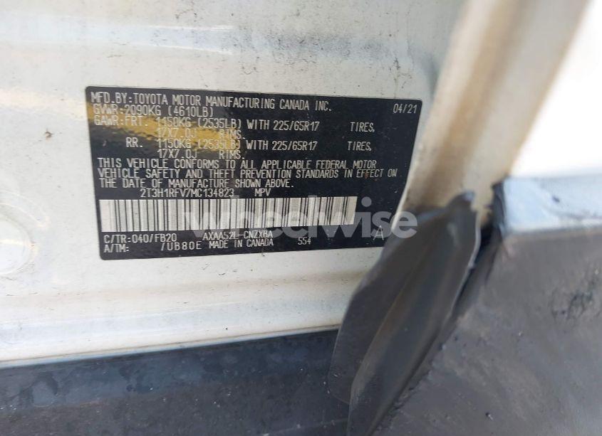 Photo 9 of 2021 Toyota Rav4 LE (VIN 2T3H1RFV7MC134823)