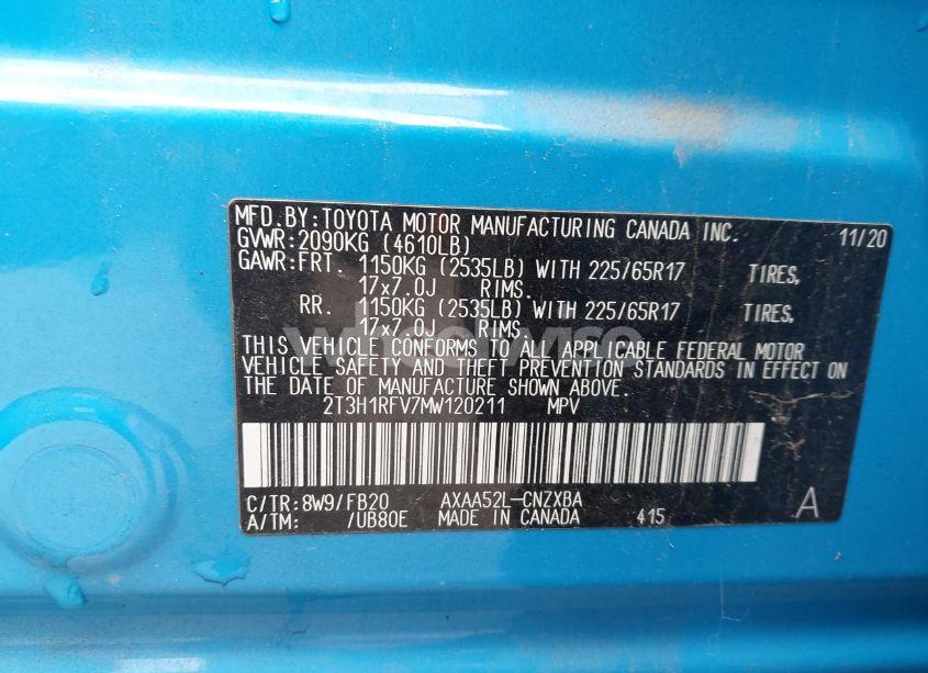 Photo 9 of 2021 Toyota Rav4 LE (VIN 2T3H1RFV7MW120211)