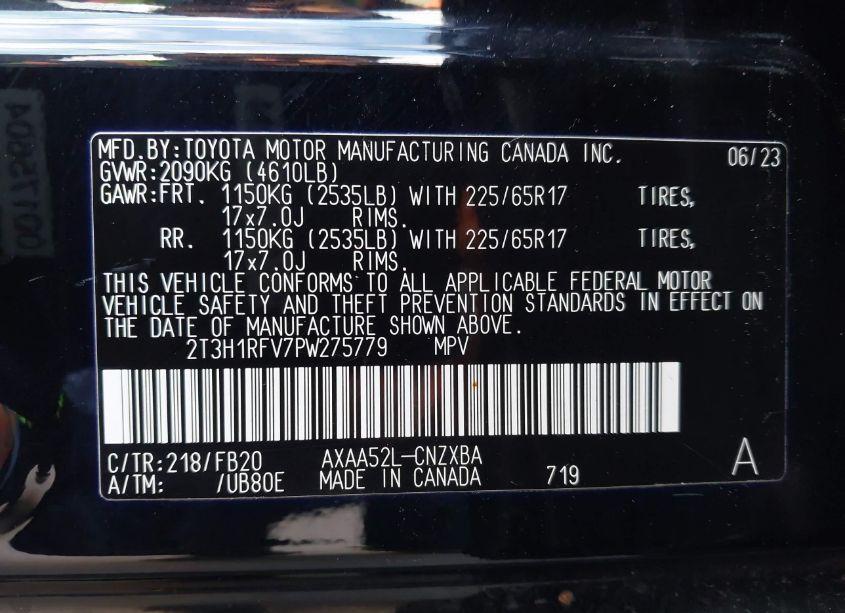 Photo 9 of 2023 Toyota Rav4 LE (VIN 2T3H1RFV7PW275779)