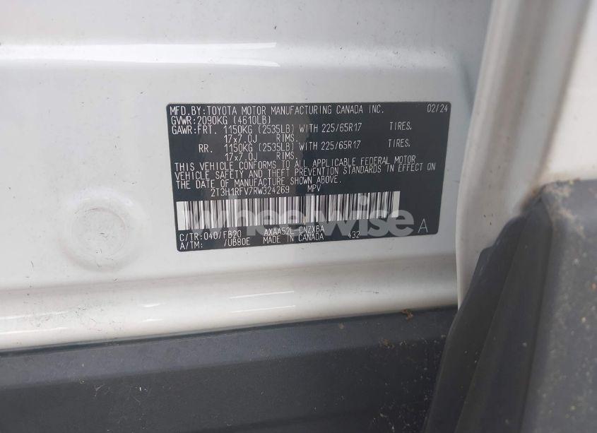 Photo 9 of 2024 Toyota Rav4 LE (VIN 2T3H1RFV7RW324269)