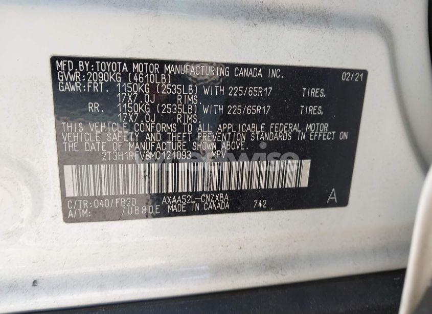 Photo 9 of 2021 Toyota Rav4 LE (VIN 2T3H1RFV8MC121093)