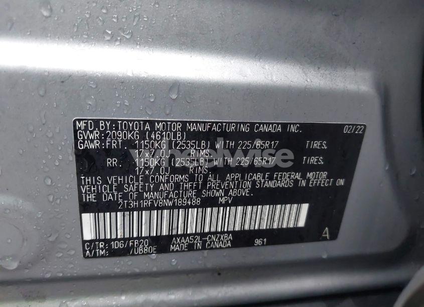 Photo 9 of 2022 Toyota Rav4 LE (VIN 2T3H1RFV8NW189488)