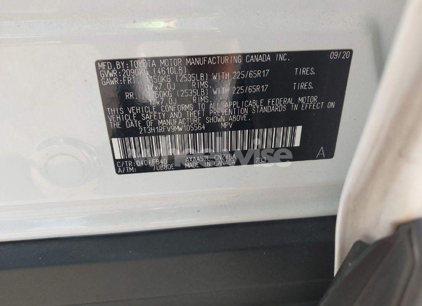 Photo 9 of 2021 Toyota Rav4 LE (VIN 2T3H1RFV9MW105564)