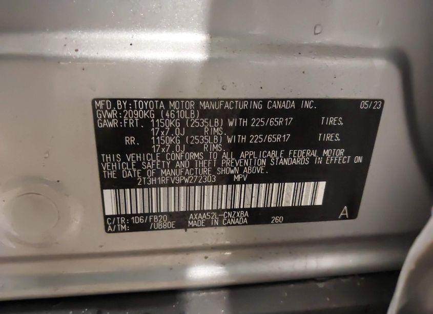 Photo 9 of 2023 Toyota Rav4 LE (VIN 2T3H1RFV9PW272303)