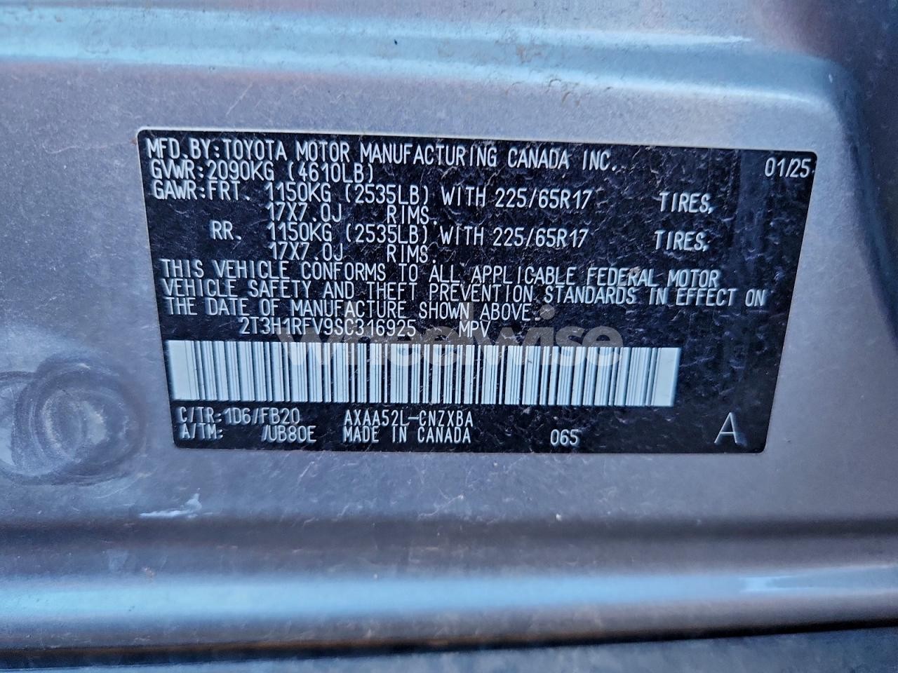 Photo 13 of 2025 TOYOTA RAV4 LE (VIN 2T3H1RFV9SC316925)