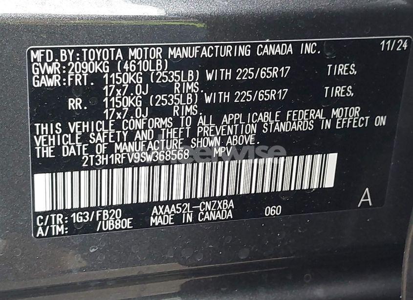 Photo 9 of 2025 Toyota Rav4 LE (VIN 2T3H1RFV9SW368568)