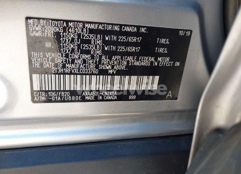 Photo 9 of 2020 Toyota Rav4 LE (VIN 2T3H1RFVXLC033760)