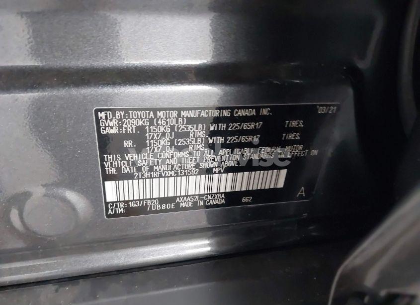 Photo 9 of 2021 Toyota Rav4 LE (VIN 2T3H1RFVXMC131592)