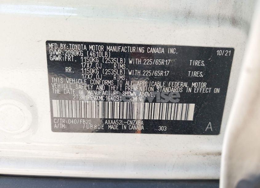 Photo 9 of 2021 Toyota Rav4 LE (VIN 2T3H1RFVXMC164091)