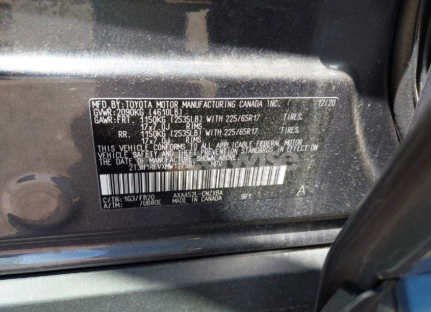 Photo 9 of 2021 Toyota Rav4 LE (VIN 2T3H1RFVXMW127587)