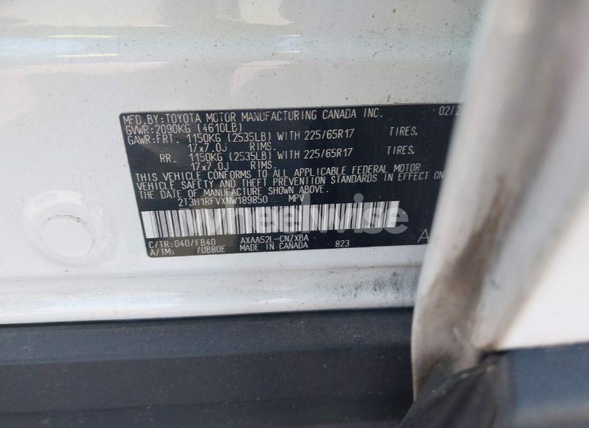 Photo 9 of 2022 Toyota Rav4 LE (VIN 2T3H1RFVXNW189850)