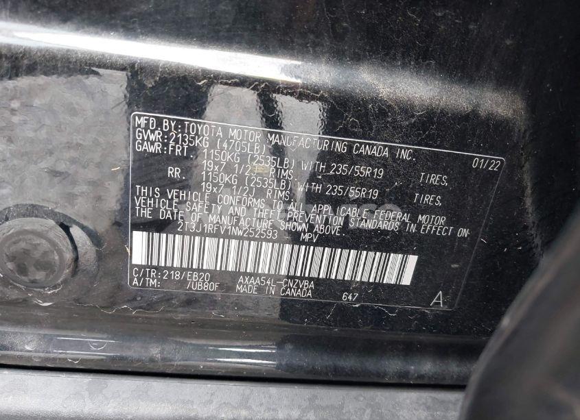 Photo 9 of 2022 Toyota Rav4 ADVENTURE (VIN 2T3J1RFV1NW252593)