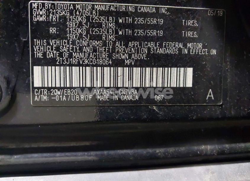 Photo 9 of 2019 Toyota Rav4 ADVENTURE (VIN 2T3J1RFV3KC018064)