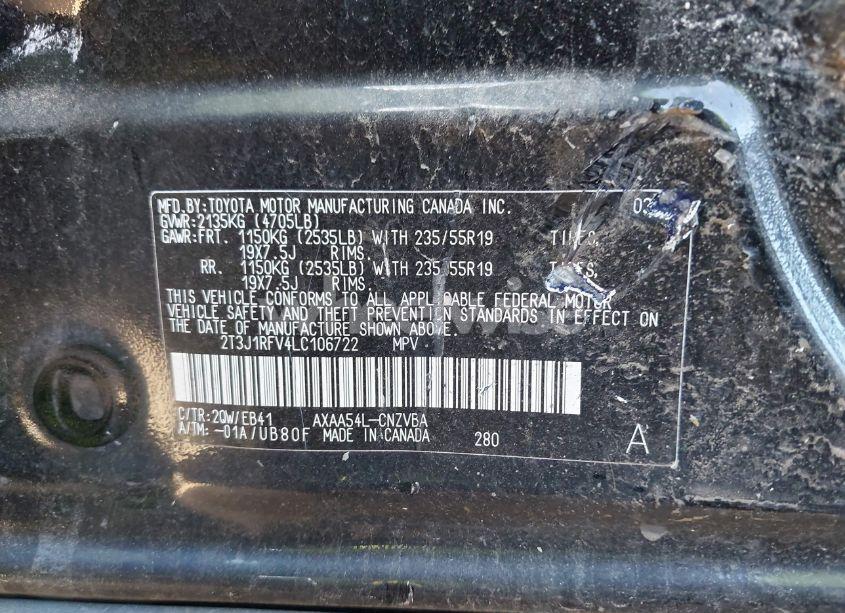 Photo 9 of 2020 Toyota Rav4 ADVENTURE (VIN 2T3J1RFV4LC106722)
