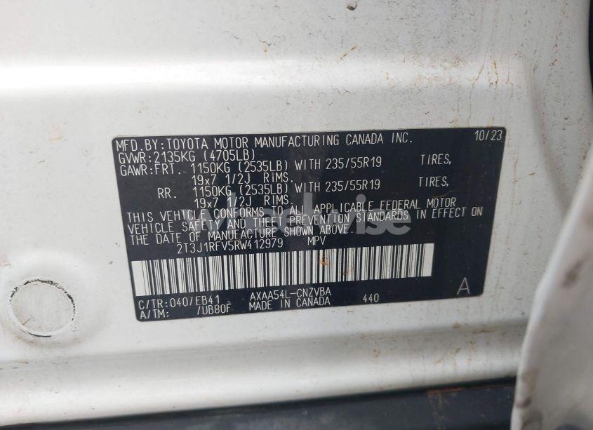 Photo 9 of 2024 Toyota Rav4 ADVENTURE (VIN 2T3J1RFV5RW412979)