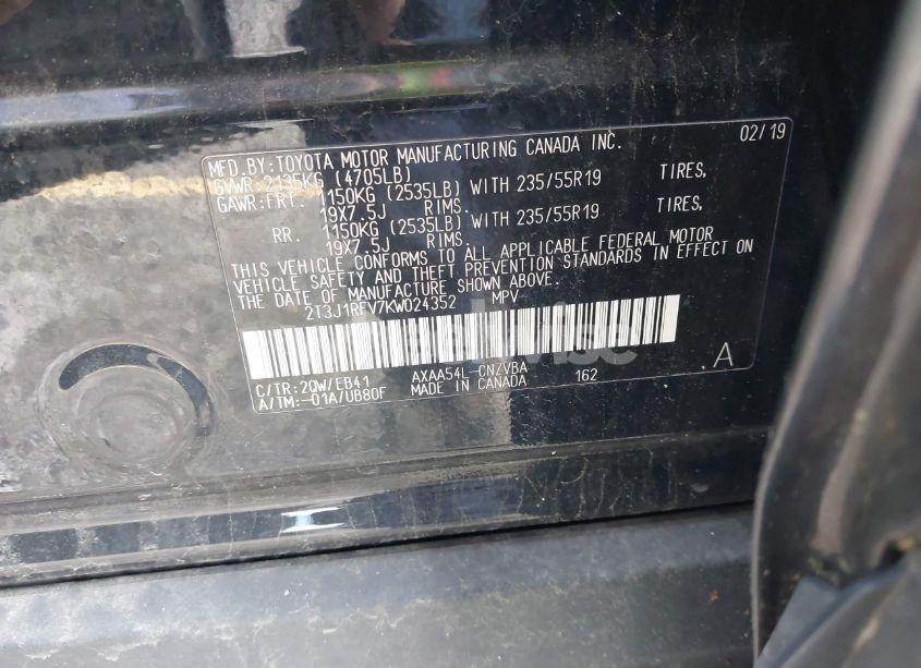 Photo 9 of 2019 Toyota Rav4 ADVENTURE (VIN 2T3J1RFV7KW024352)