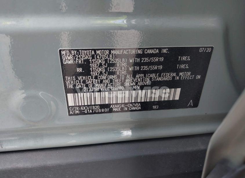 Photo 9 of 2020 Toyota Rav4 ADVENTURE (VIN 2T3J1RFV7LC128780)