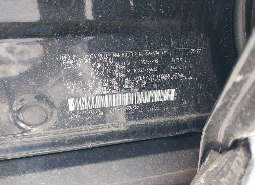 Photo 9 of 2022 Toyota Rav4 ADVENTURE (VIN 2T3J1RFV8NW280343)