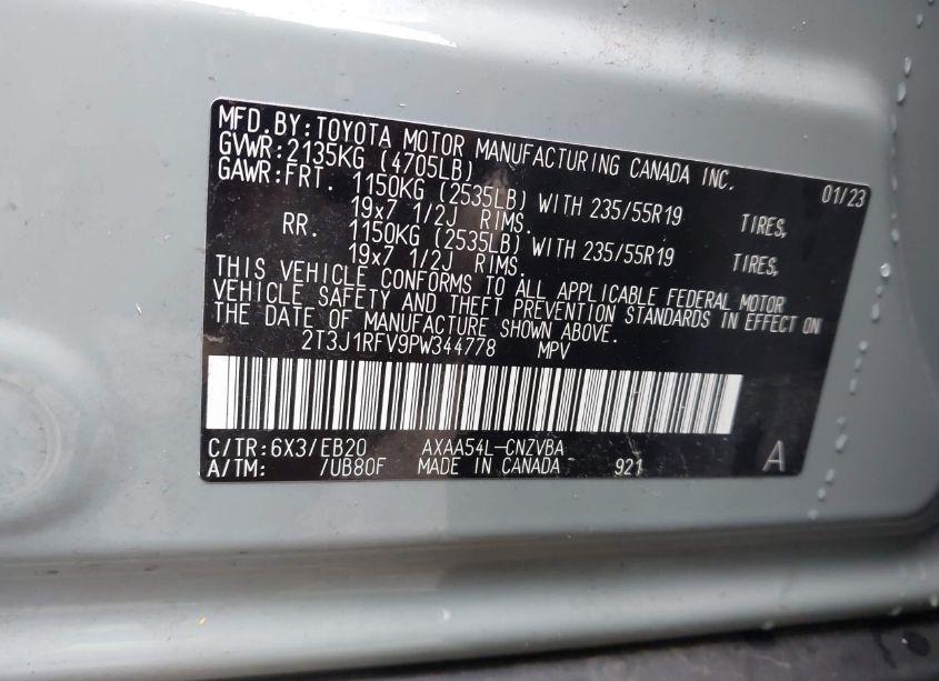 Photo 9 of 2023 Toyota Rav4 ADVENTURE (VIN 2T3J1RFV9PW344778)