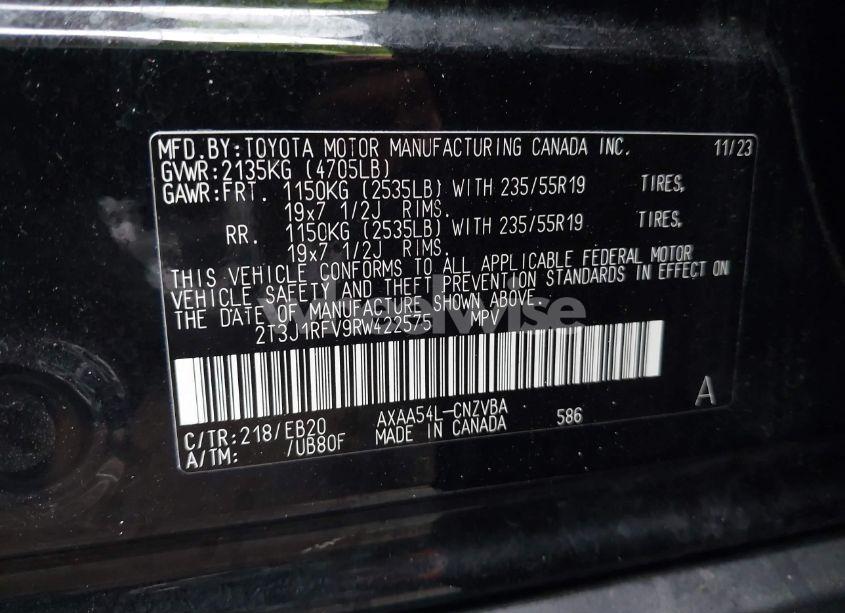 Photo 9 of 2024 Toyota Rav4 ADVENTURE (VIN 2T3J1RFV9RW422575)