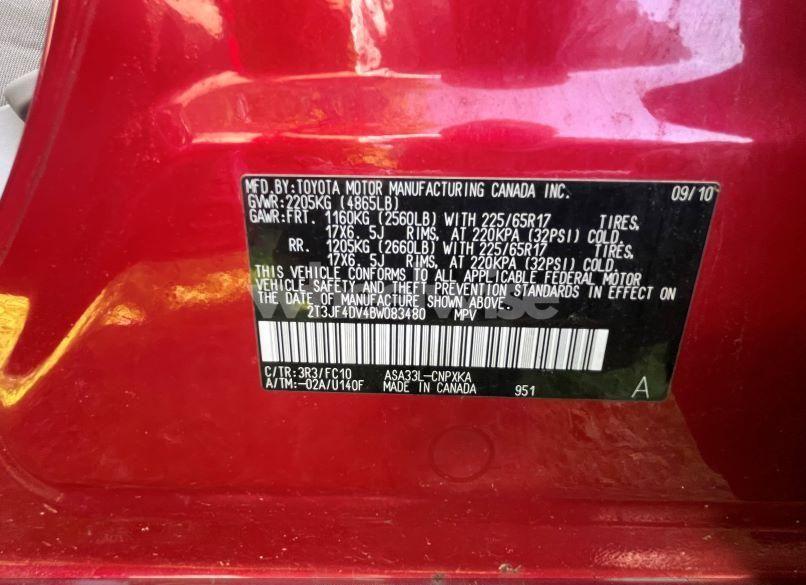 Photo 9 of 2011 Toyota Rav4 N/A (VIN 2T3JF4DV4BW083480)