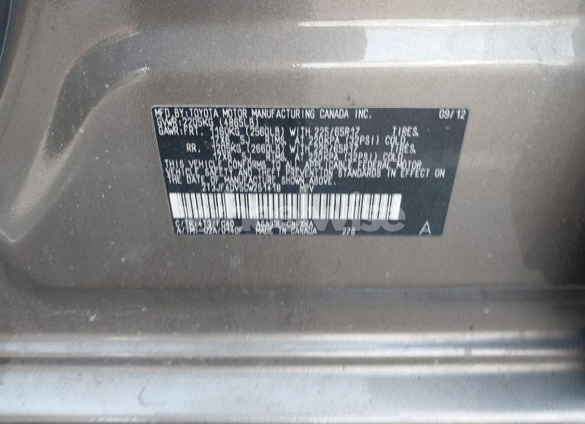 Photo 9 of 2012 Toyota Rav4 (VIN 2T3JF4DV5CW251418)