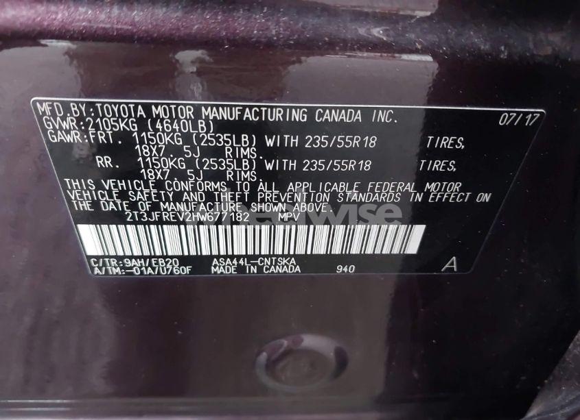 Photo 9 of 2017 Toyota Rav4 SE (VIN 2T3JFREV2HW677182)