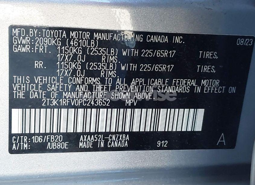 Photo 9 of 2023 Toyota Rav4 LE (VIN 2T3K1RFV0PC243652)