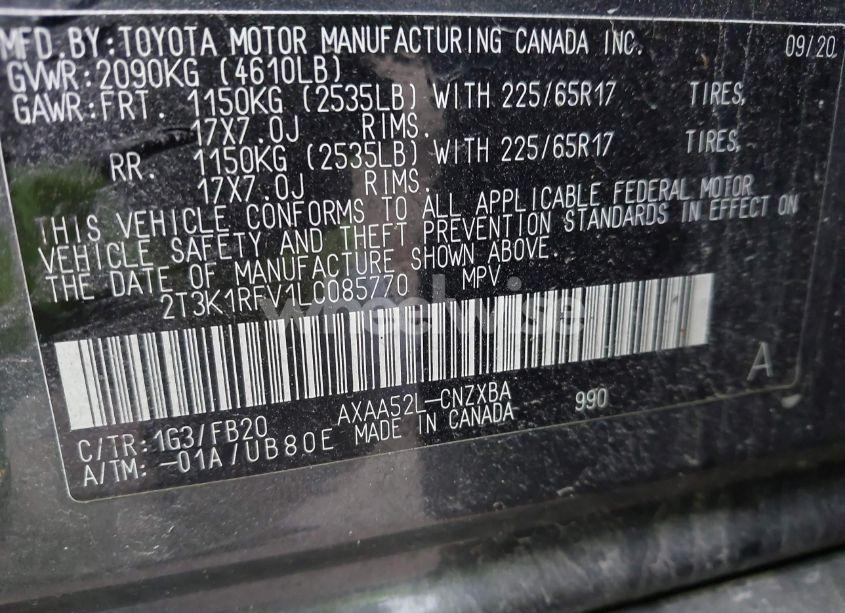 Photo 9 of 2020 Toyota Rav4 LE (VIN 2T3K1RFV1LC085770)