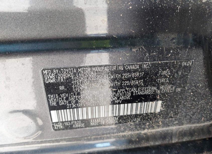 Photo 9 of 2024 Toyota Rav4 LE (VIN 2T3K1RFV1RC277098)