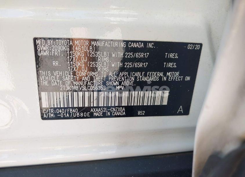 Photo 9 of 2020 Toyota Rav4 LE (VIN 2T3K1RFV5LC056353)