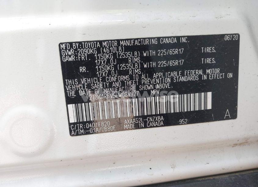 Photo 9 of 2020 Toyota Rav4 LE (VIN 2T3K1RFV5LW084927)