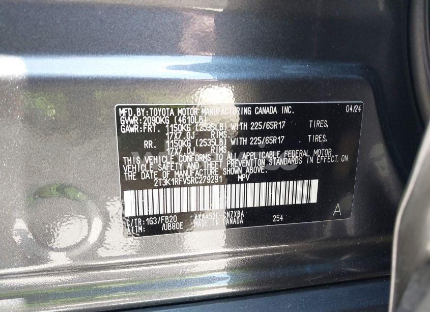 Photo 9 of 2024 Toyota Rav4 LE (VIN 2T3K1RFV5RC279291)