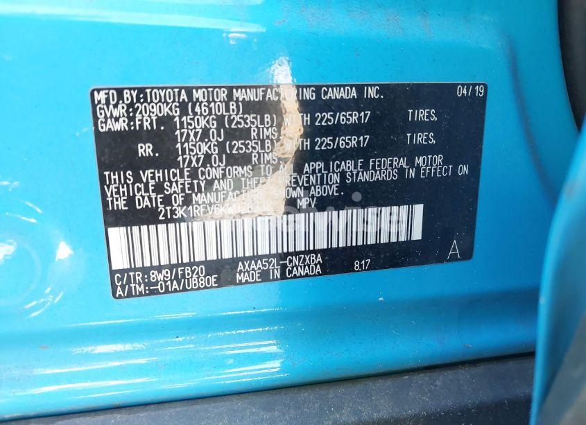 Photo 9 of 2019 Toyota Rav4 LE (VIN 2T3K1RFV6KW026338)